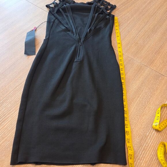 Wow Couture Black Bodycon Cutout Bandage Dress Size NWT Size Large - Picture 6 of 9